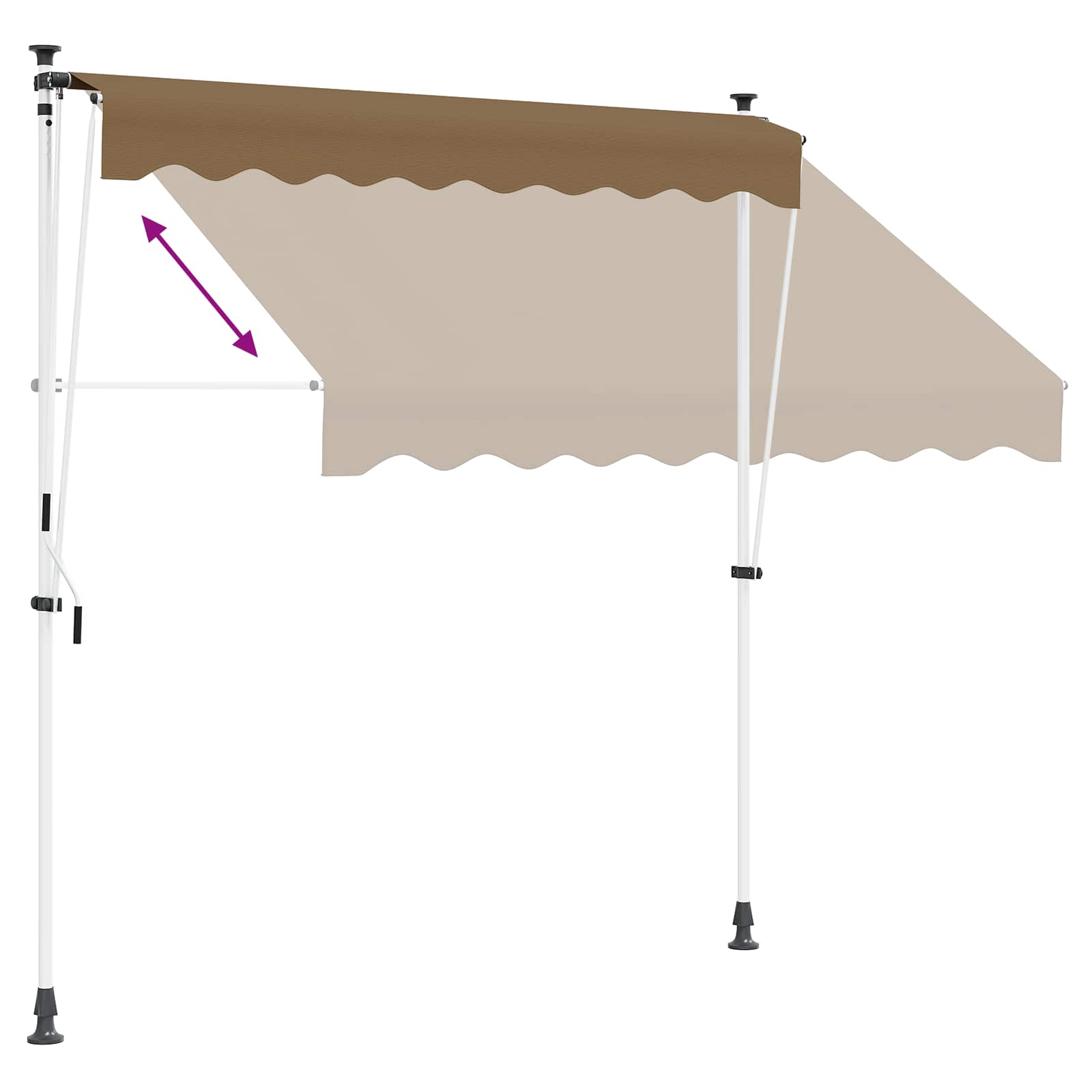 Manuell einziehbare Markise Beige 300 cm