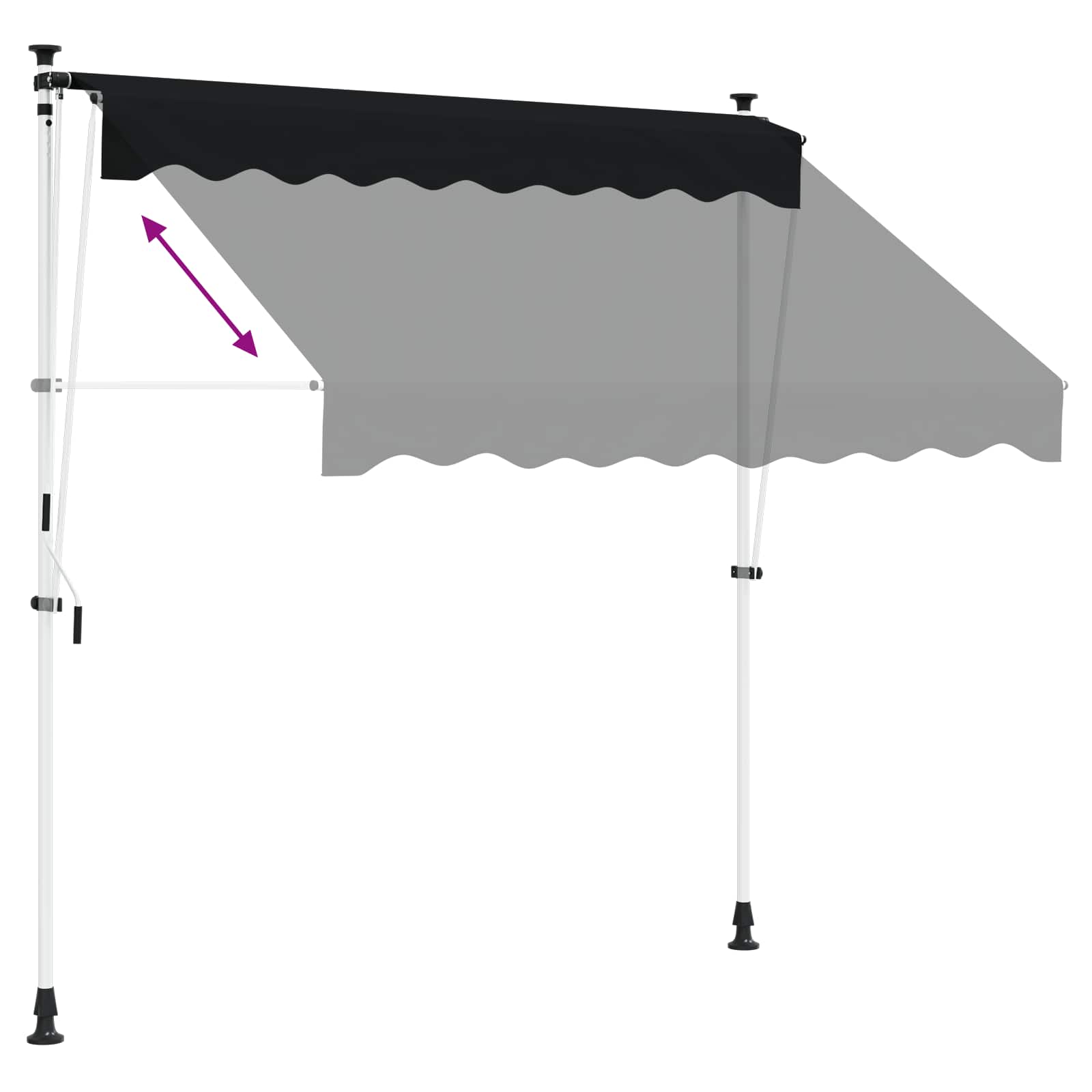 Manuell einziehbare Markise Schwarz 300 cm