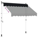 Manuell einziehbare Markise Schwarz 350 cm