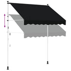 Manuell einziehbare Markise Schwarz 350 cm