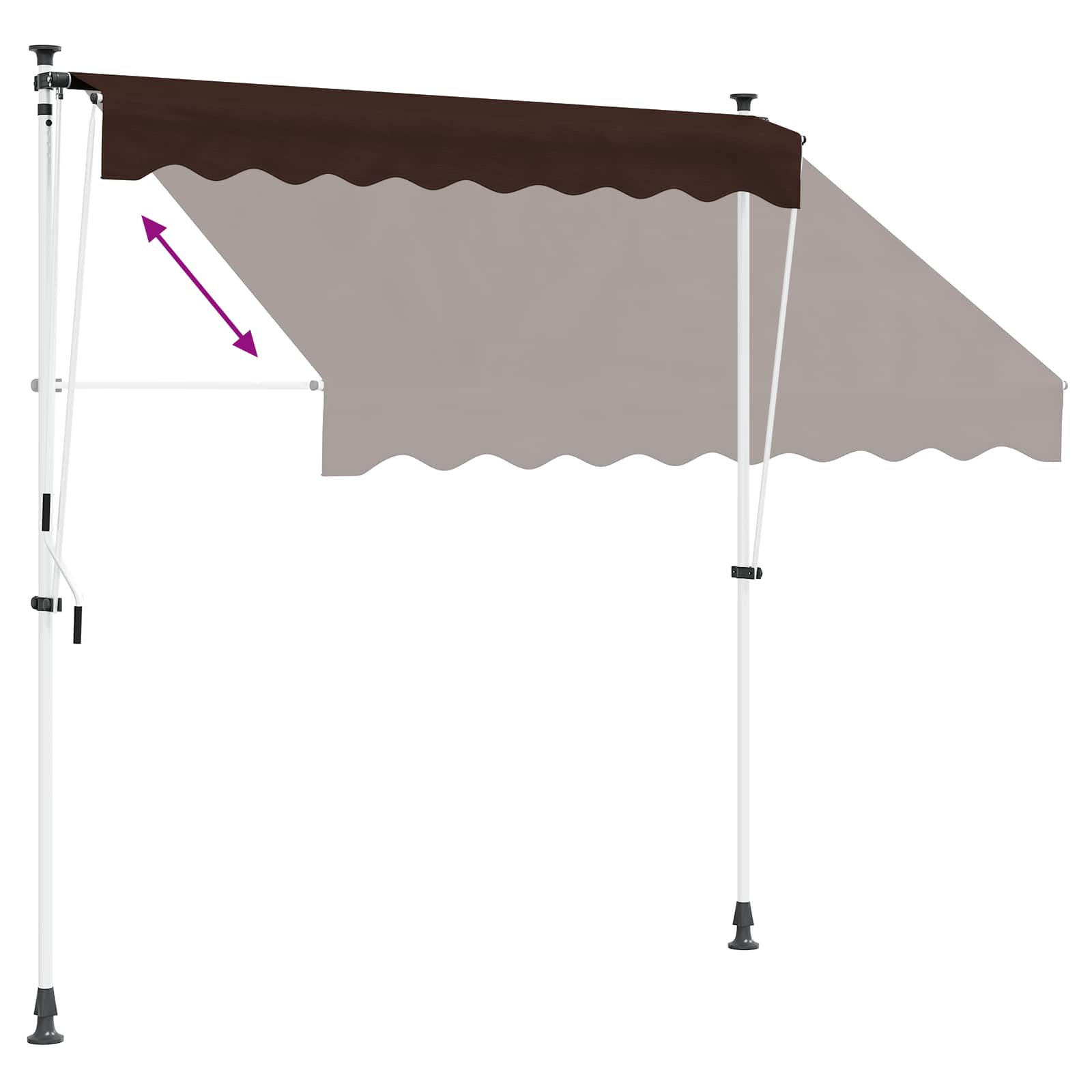 Manuell einziehbare Markise Braun 150 cm