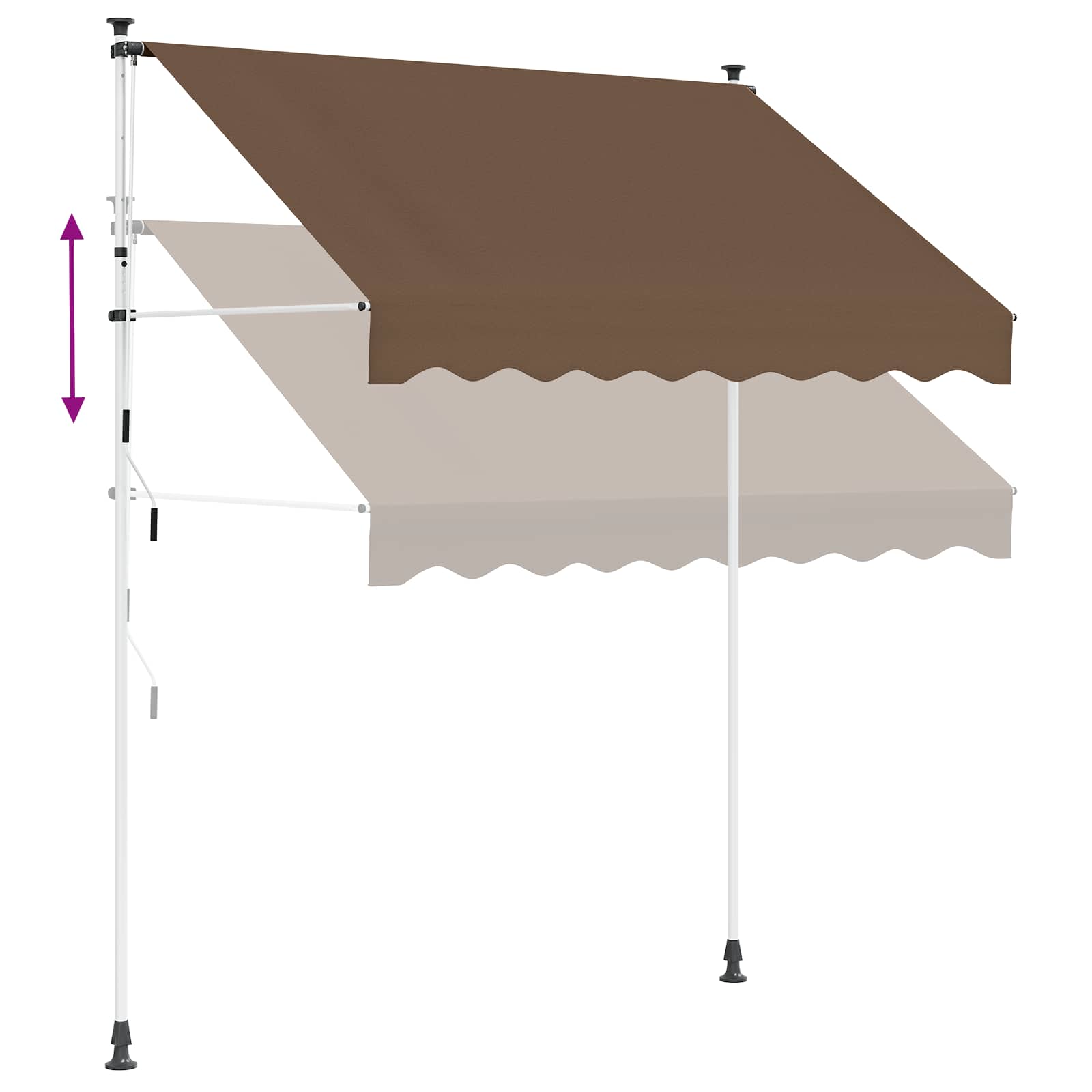 Manuell einziehbare Markise Taupe 350 cm