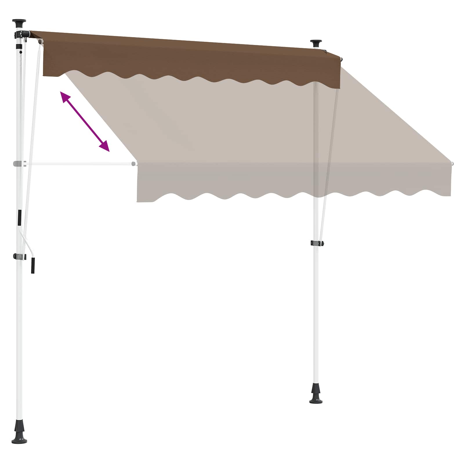 Manuell einziehbare Markise Taupe 350 cm