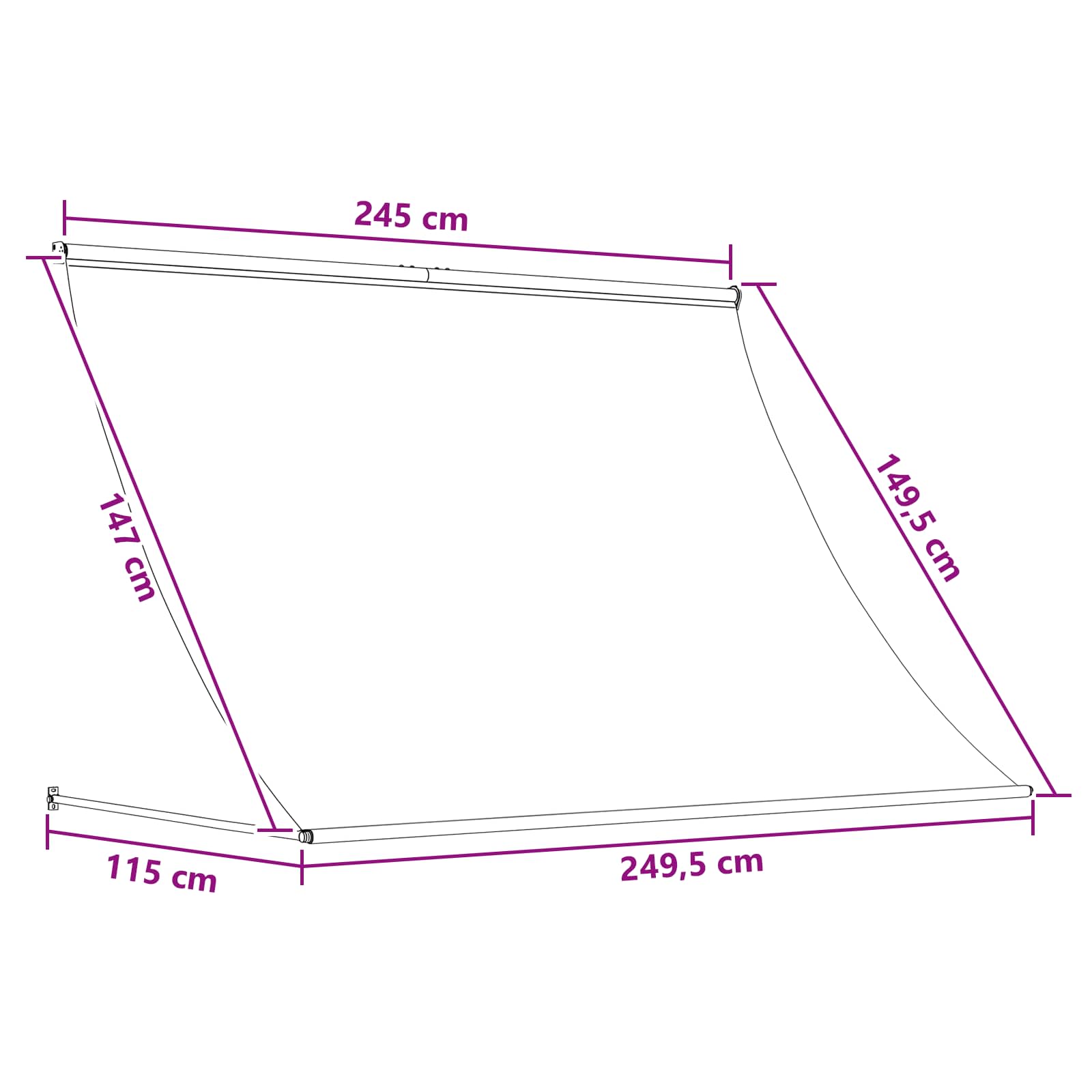 Markise Beige 250 x 150 cm