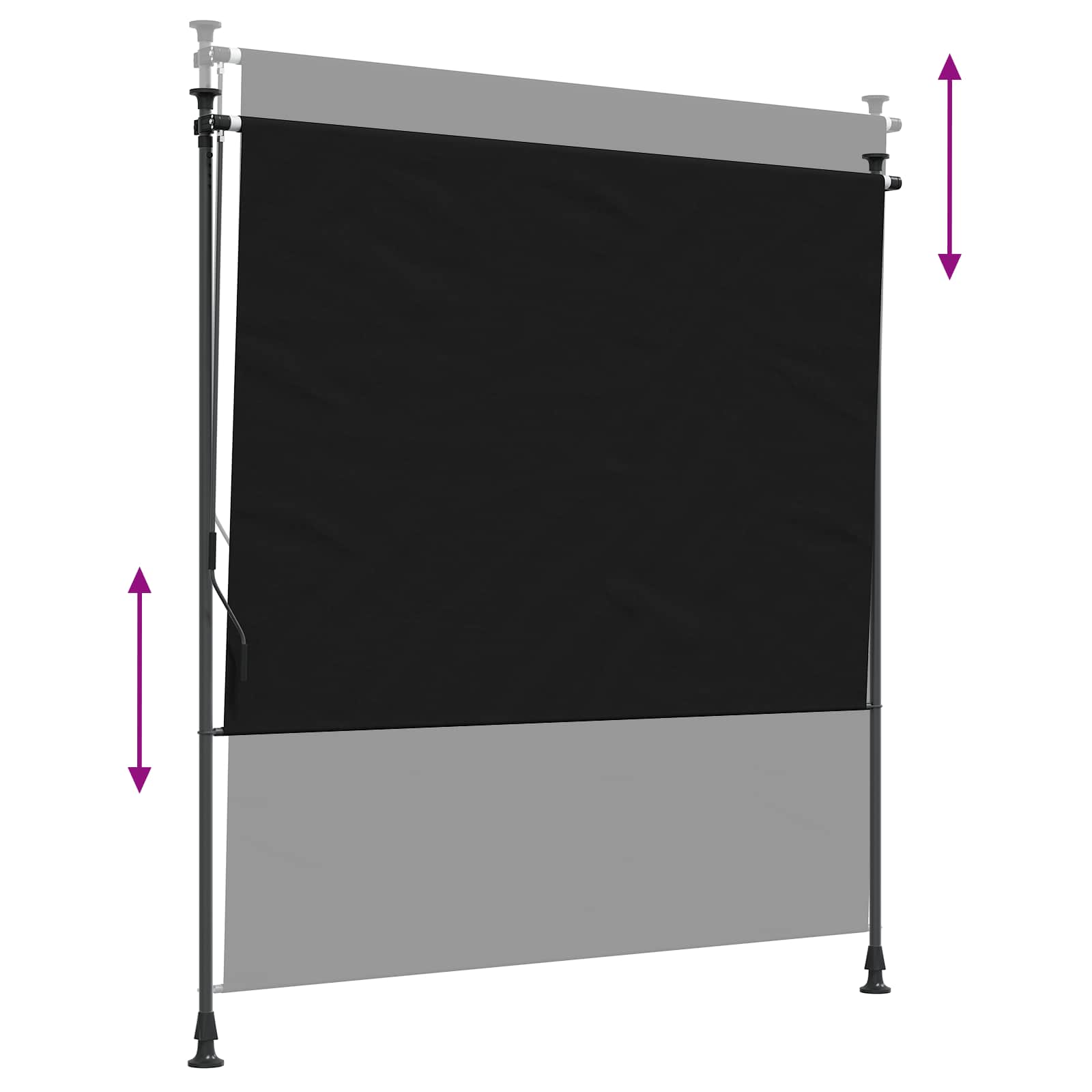 Outdoor Rollo Schwarz 150 x 270 cm