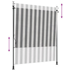 Outdoor Rollo Anthrazit und Weiß 120 x 270 cm