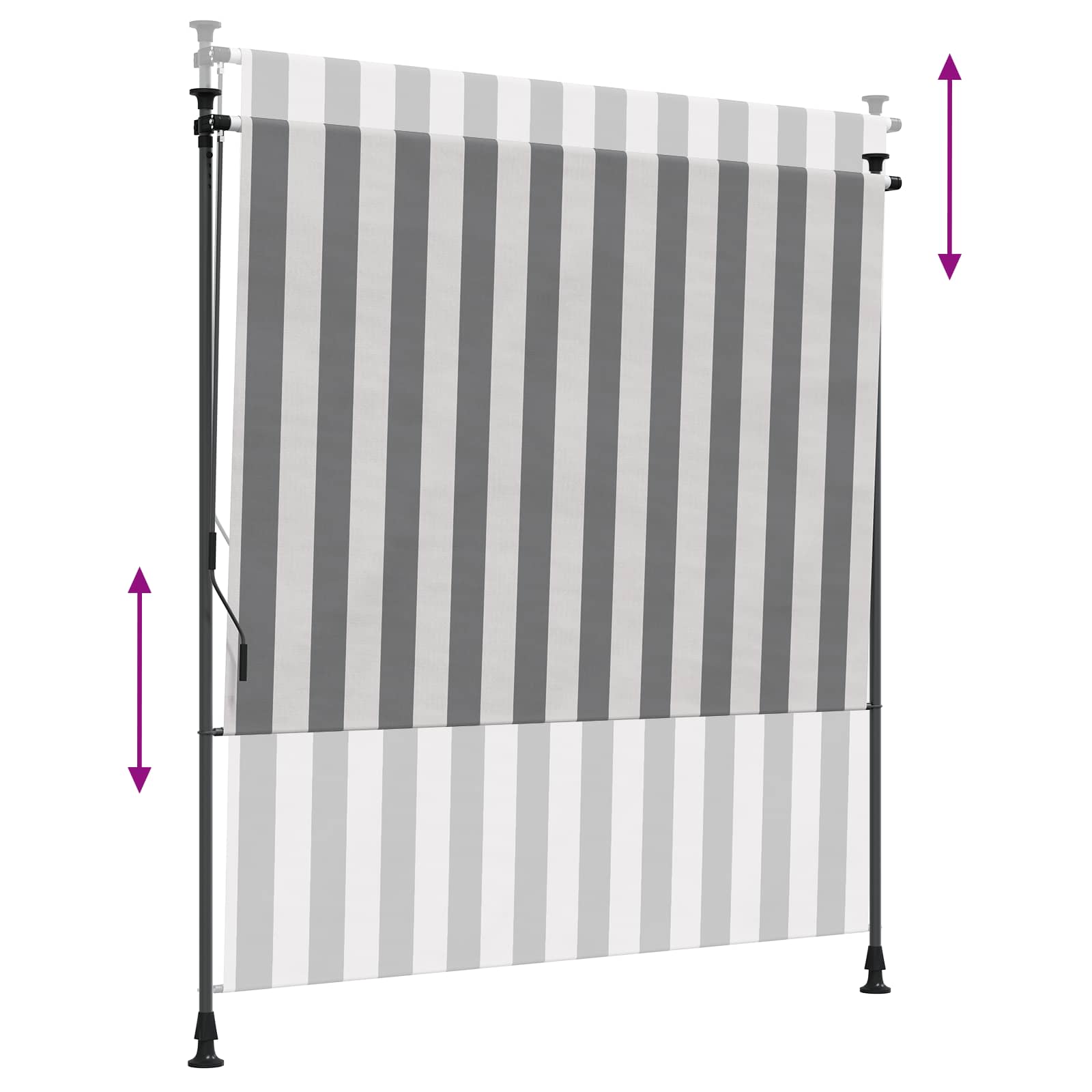 Outdoor Rollo Anthrazit und Weiß 200 x 270 cm