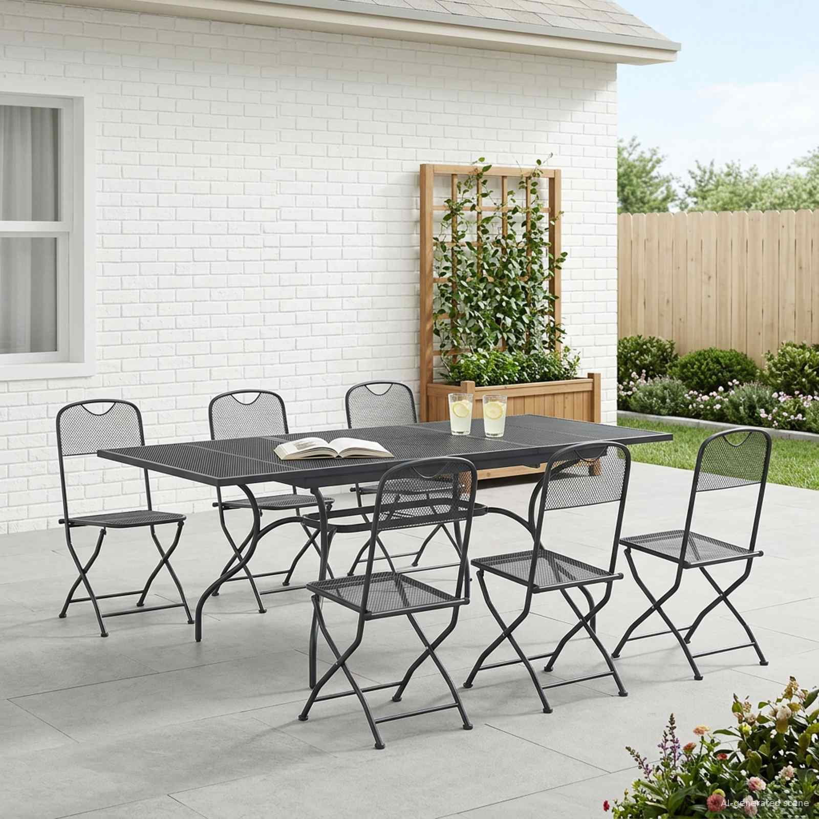 Garten Essgruppe 7 pcs Anthrazit 212 x 90 x 76 cm