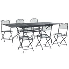 Garten Essgruppe 7 pcs Anthrazit 212 x 90 x 76 cm