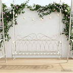 Schaukelbank Stahl 112 x 60 x 126,5 cm Antik Weiß