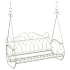 Schaukelbank Stahl 112 x 60 x 126,5 cm Antik Weiß