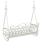 Schaukelbank Stahl 112 x 60 x 126,5 cm Antik Weiß
