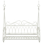Schaukelbank Stahl 112 x 60 x 126,5 cm Antik Weiß