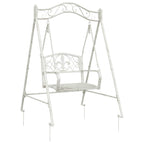 Schaukelbank Stahl 113 x 121,5 x 168 cm Antik Weiß