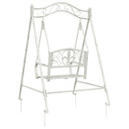 Schaukelbank Stahl 113 x 121,5 x 168 cm Antik Weiß