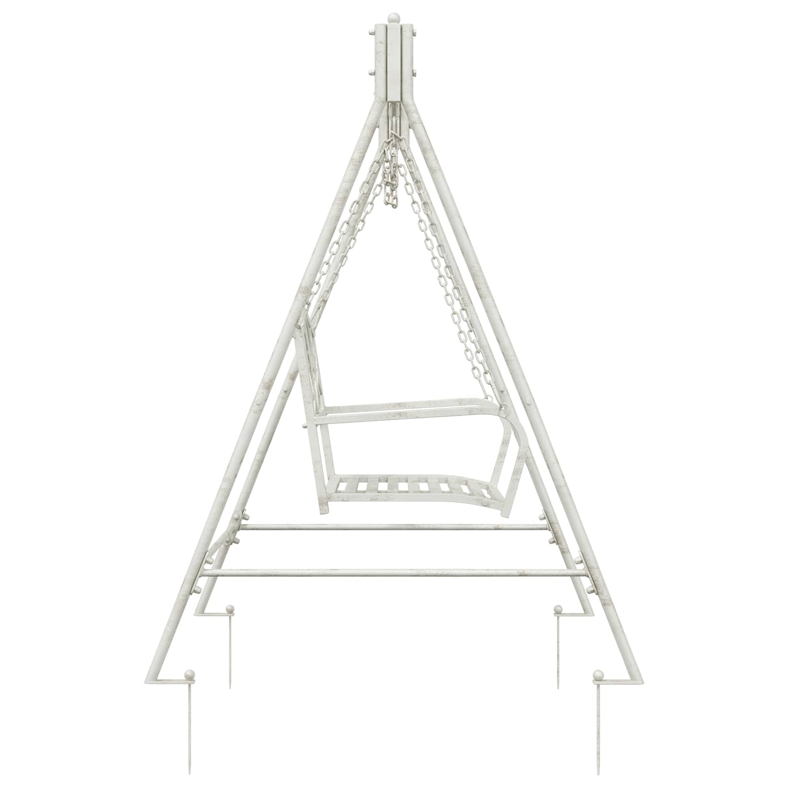 Schaukelbank Stahl 113 x 121,5 x 168 cm Antik Weiß