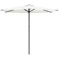 Garten-Sonnenschirm 270 x 270 cm Polyester Rechtwinklig Creme