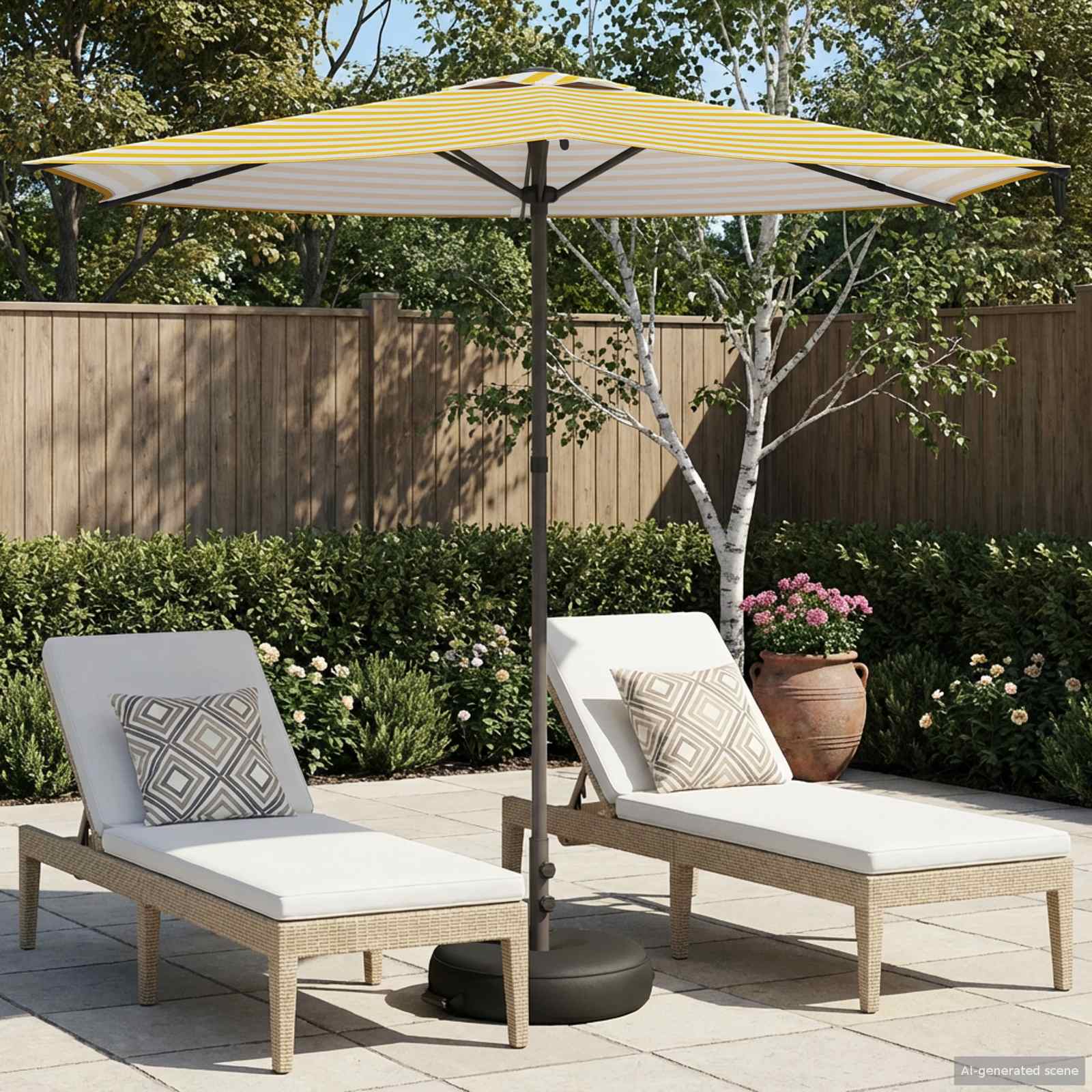 Garten-Sonnenschirm 270 x 270 cm Polyester Rechtwinklig