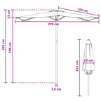 Garten-Sonnenschirm 270 x 270 cm Polyester Rechtwinklig