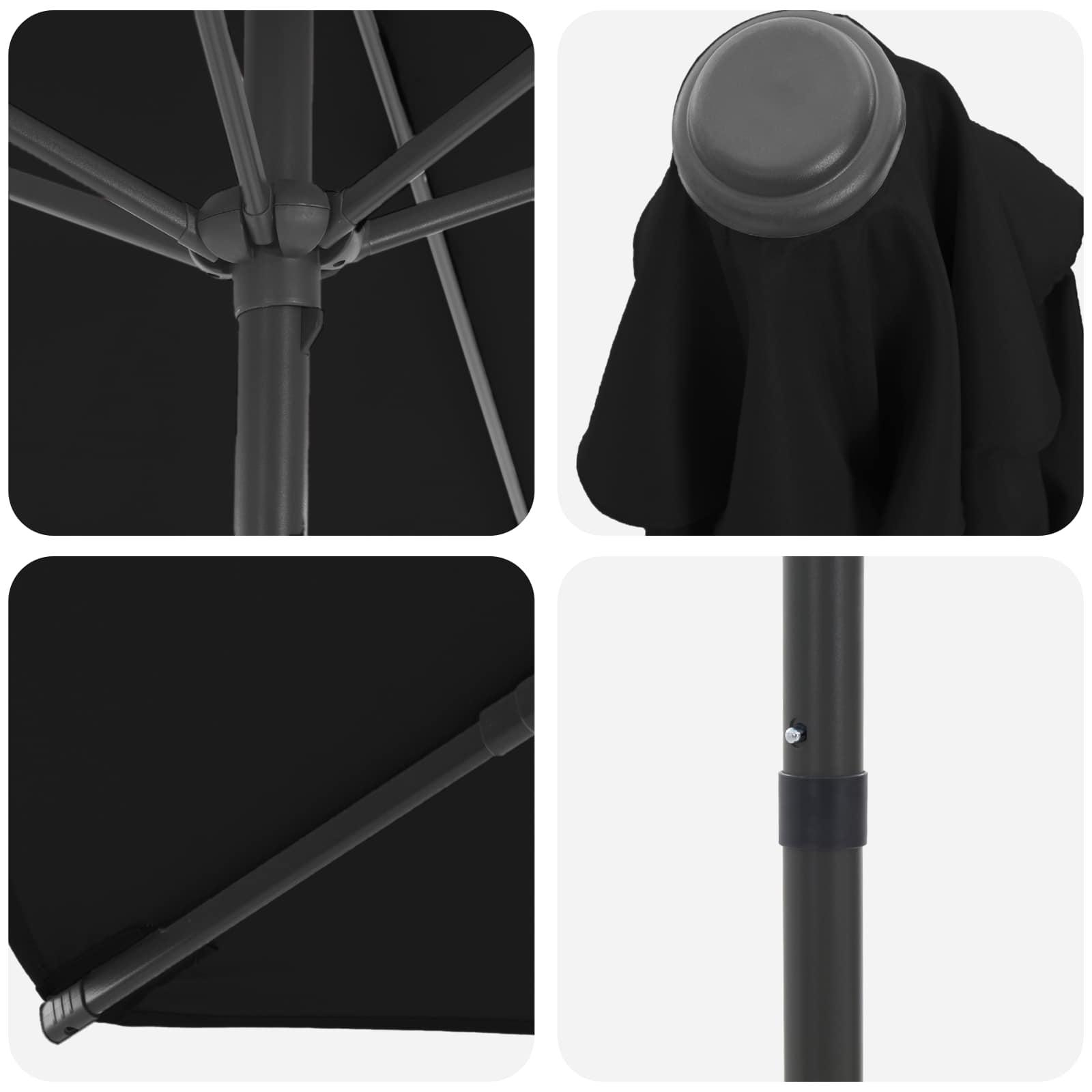 Garten-Sonnenschirm 300 x 300 cm Polyester Rechtwinklig Schwarz