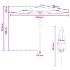 Garten-Sonnenschirm 300 x 300 cm Polyester Rechtwinklig
