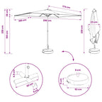 Garten-Sonnenschirm 200 x 300 cm Polyester Rechtwinklig