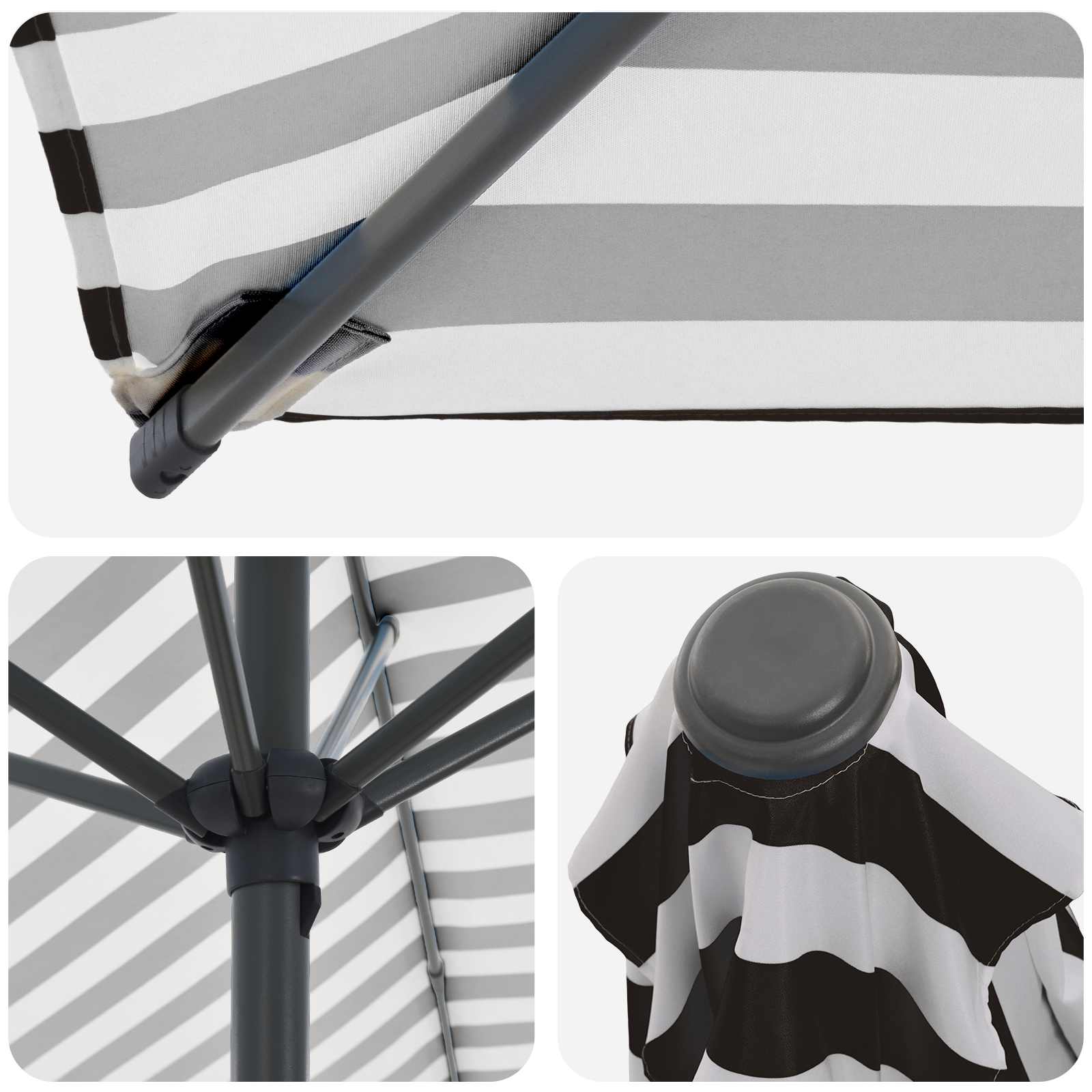 Garten-Sonnenschirm 300 x 300 cm Polyester Rechtwinklig
