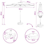 Garten-Sonnenschirm 300 x 300 cm Polyester Rechtwinklig