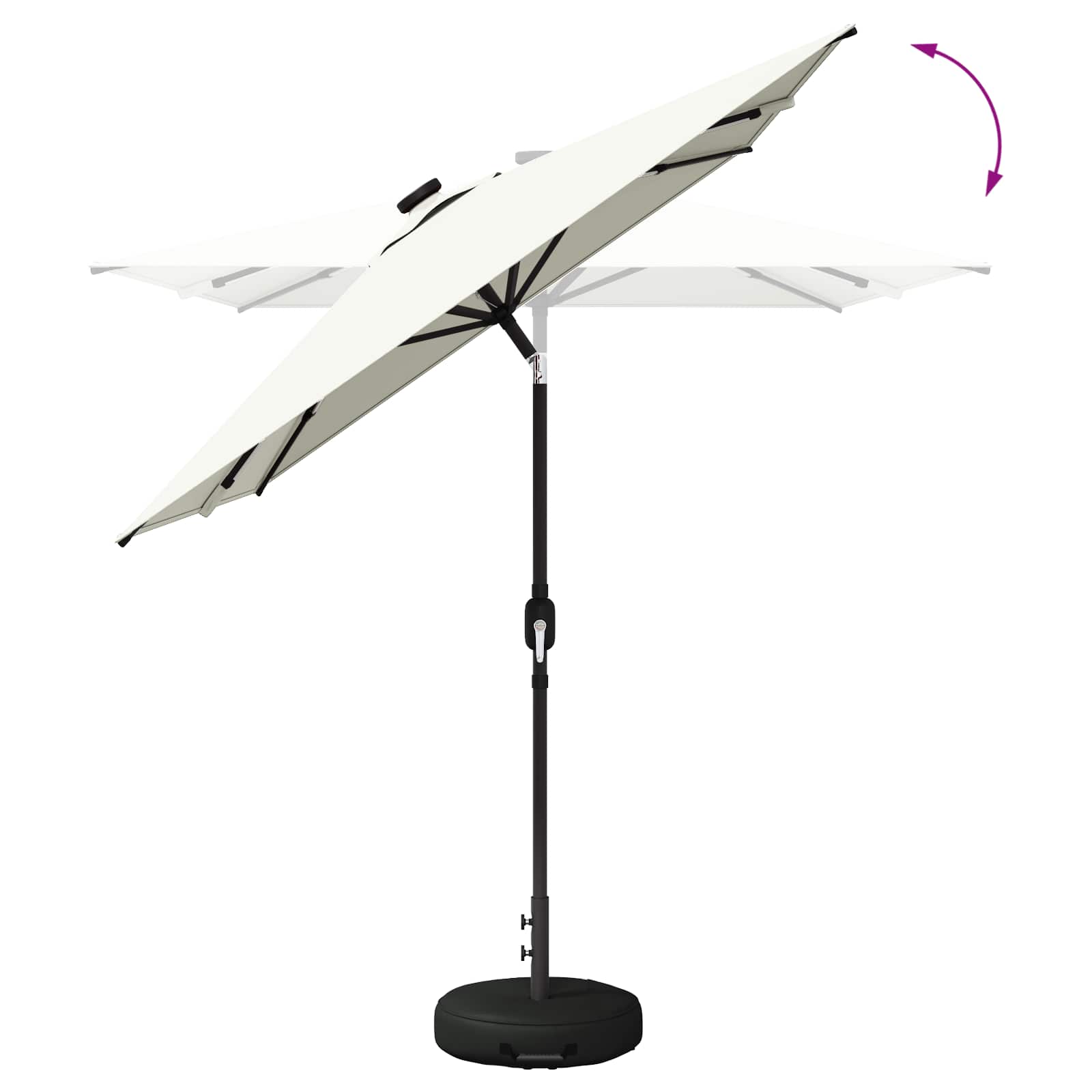 Garten Sonnenschirm mit LED-Lichtern 200 x 300 cm Polyester