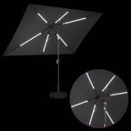 Garten Sonnenschirm mit LED-Lichtern 200 x 300 cm Polyester