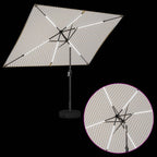 Garten Sonnenschirm mit LED-Lichtern 200 x 300 cm Polyester
