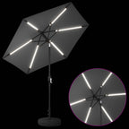 Garten Sonnenschirm mit LED-Lichtern 230 x 230 cm Polyester