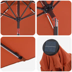 Garten Sonnenschirm mit LED-Lichtern 230 x 230 cm Polyester