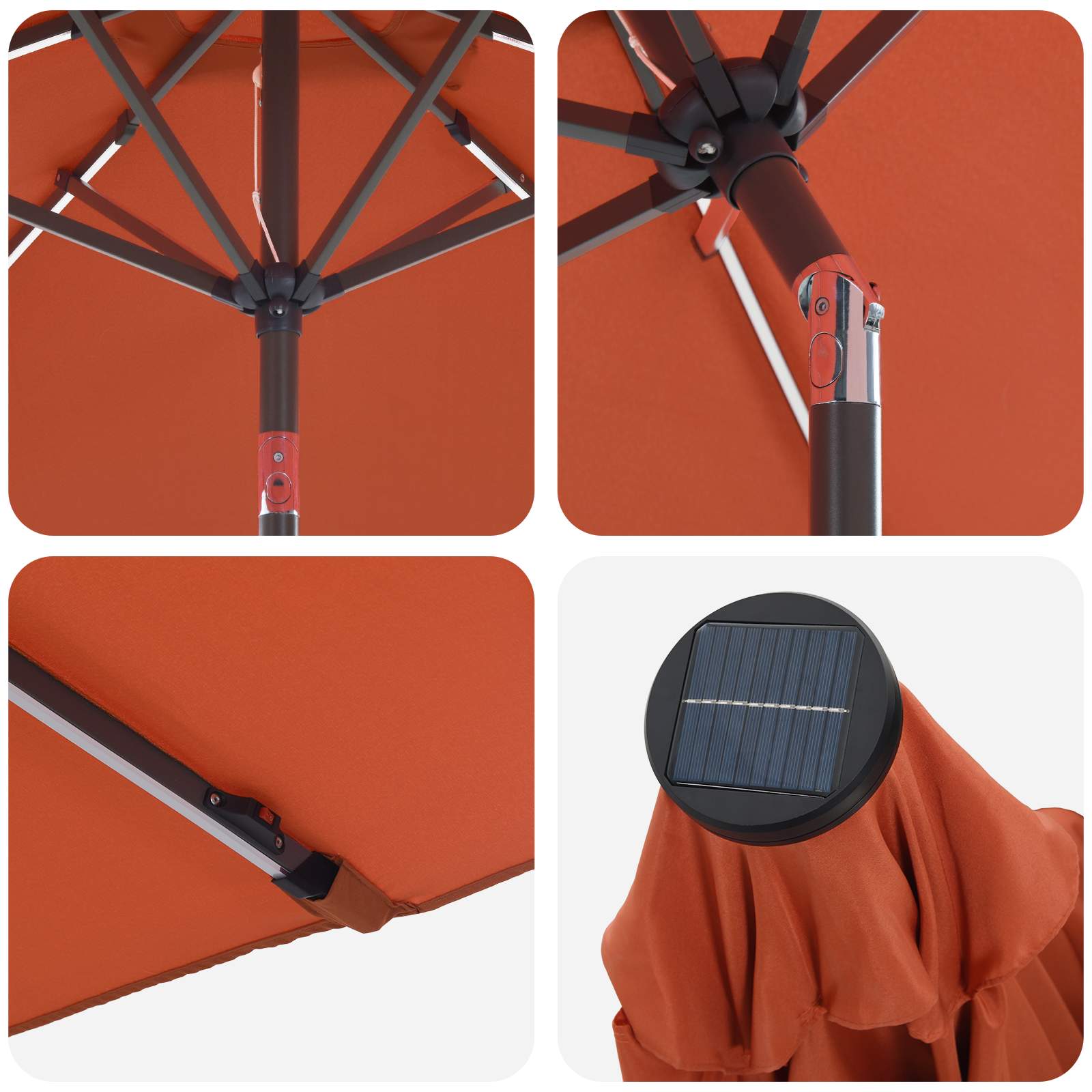 Garten Sonnenschirm mit LED-Lichtern 230 x 230 cm Polyester