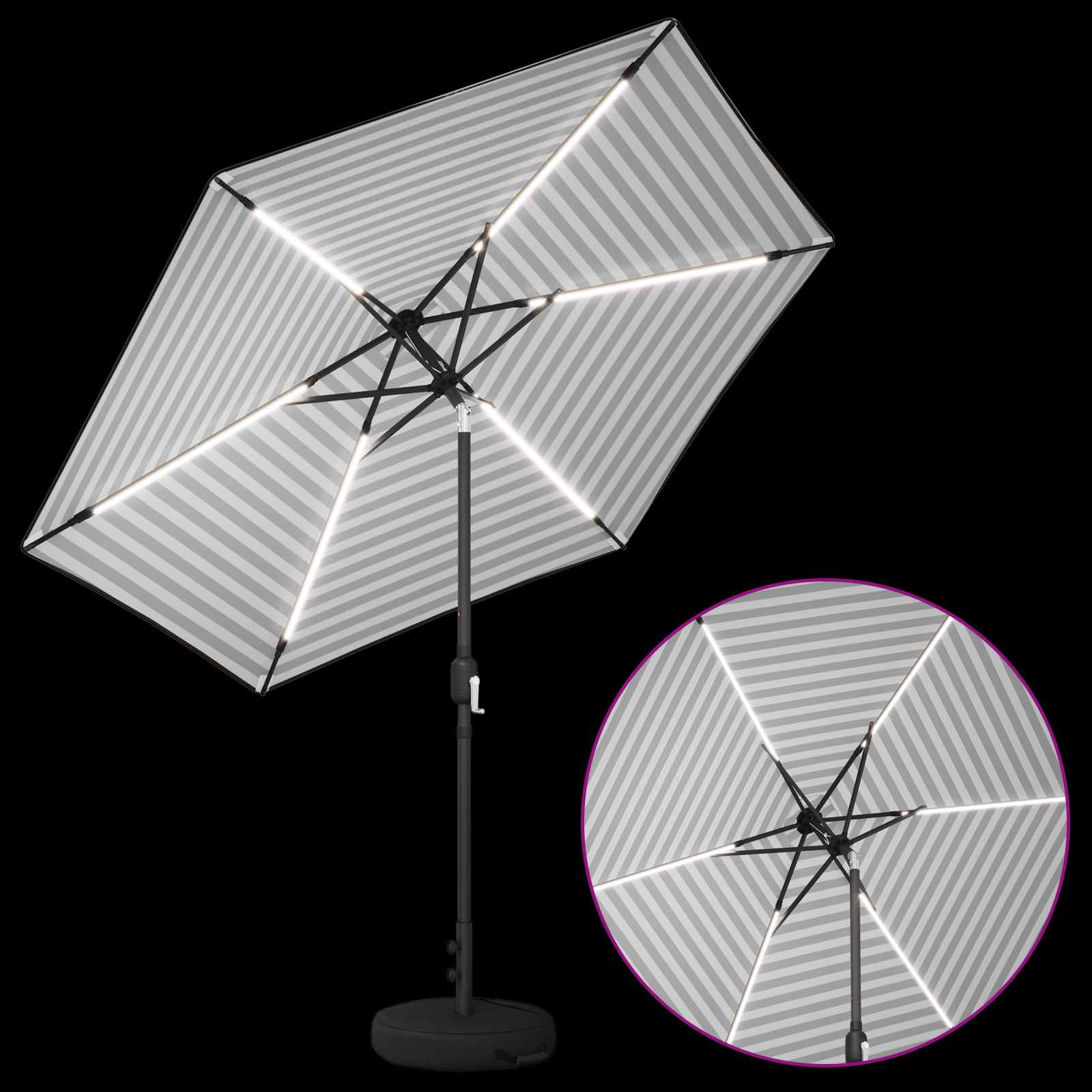 Garten Sonnenschirm mit LED-Lichtern 270 x 270 cm Polyester
