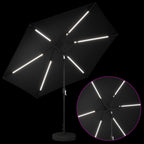 Garten Sonnenschirm mit LED-Lichtern 300 x 300 cm Polyester