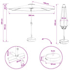 Garten Sonnenschirm mit LED-Lichtern 300 x 300 cm Polyester