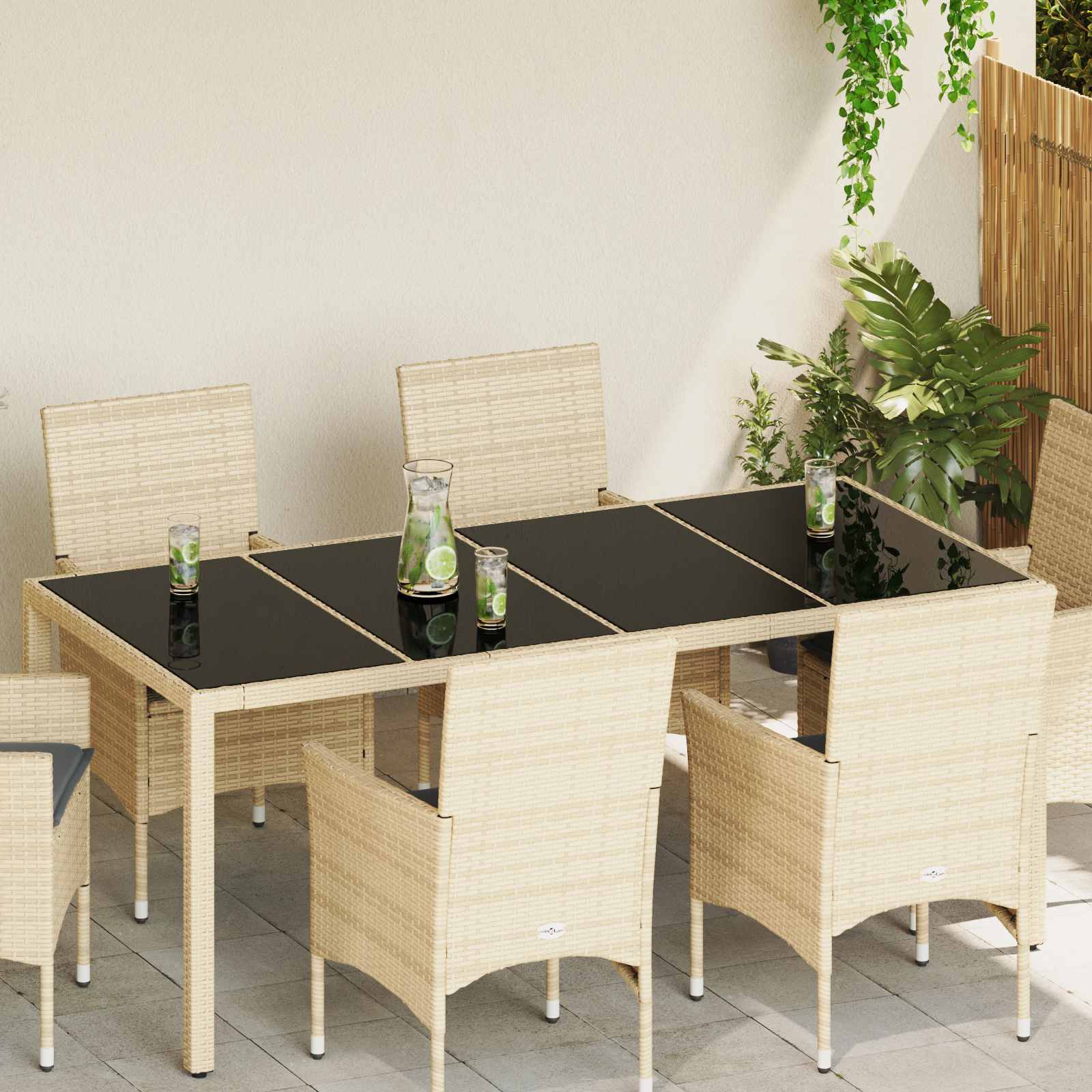 Tischplatte 4 pcs Schwarz Glas