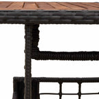 Gartentisch Schwarz und Natur 100 x 55 x 37 cm