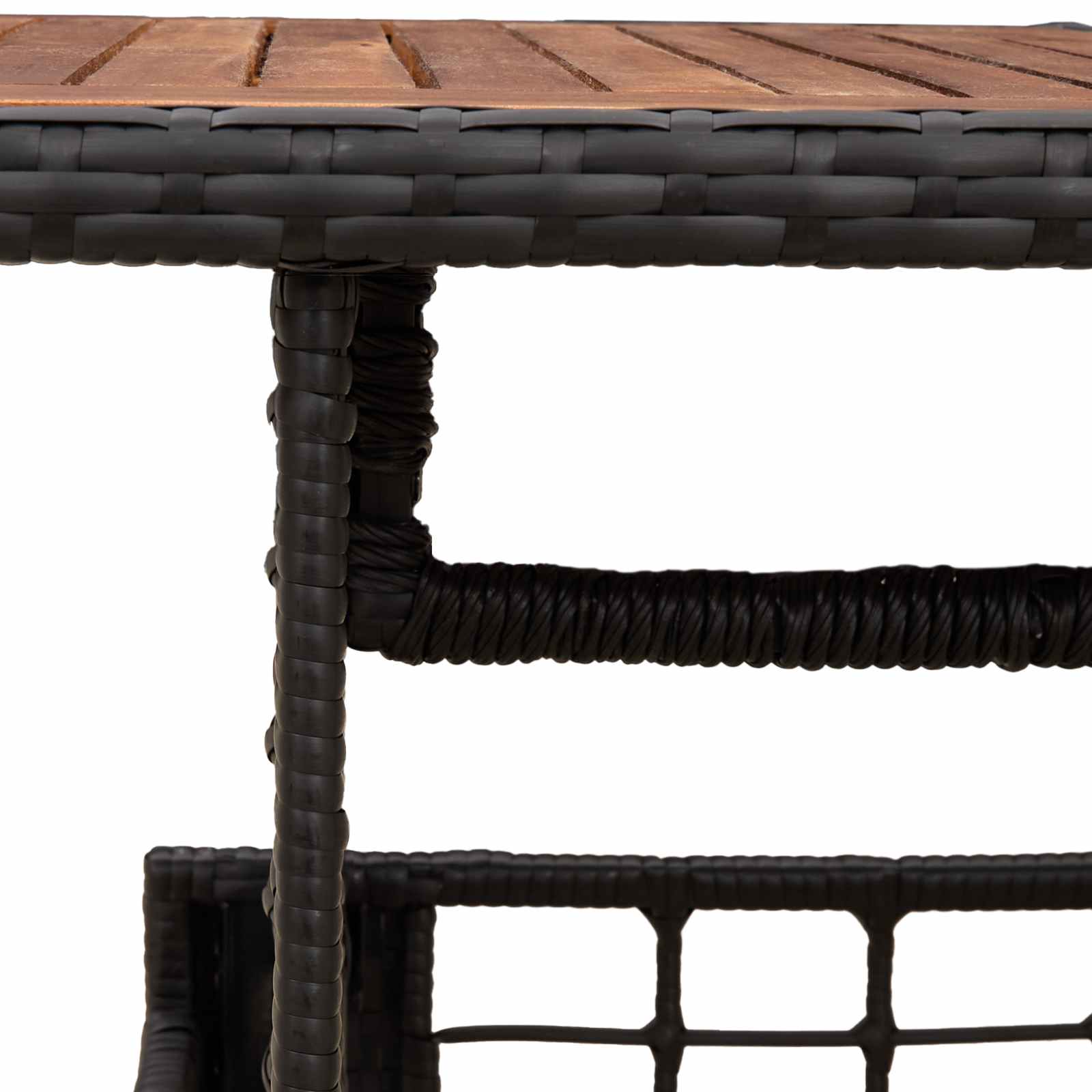 Gartentisch Schwarz und Natur 100 x 55 x 37 cm