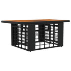 Gartentisch Schwarz und Natur 100 x 55 x 37 cm