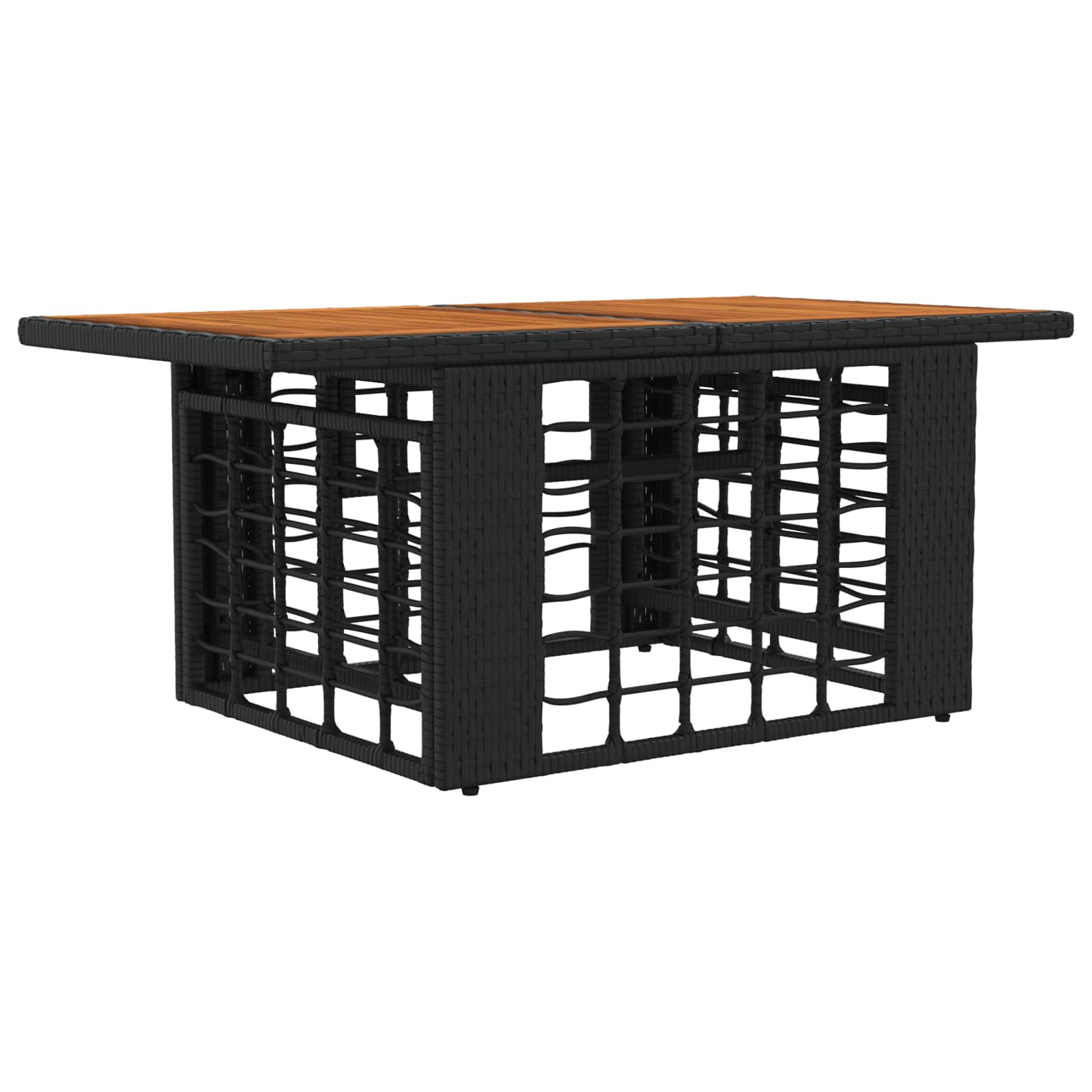 Gartentisch Schwarz und Natur 100 x 55 x 37 cm