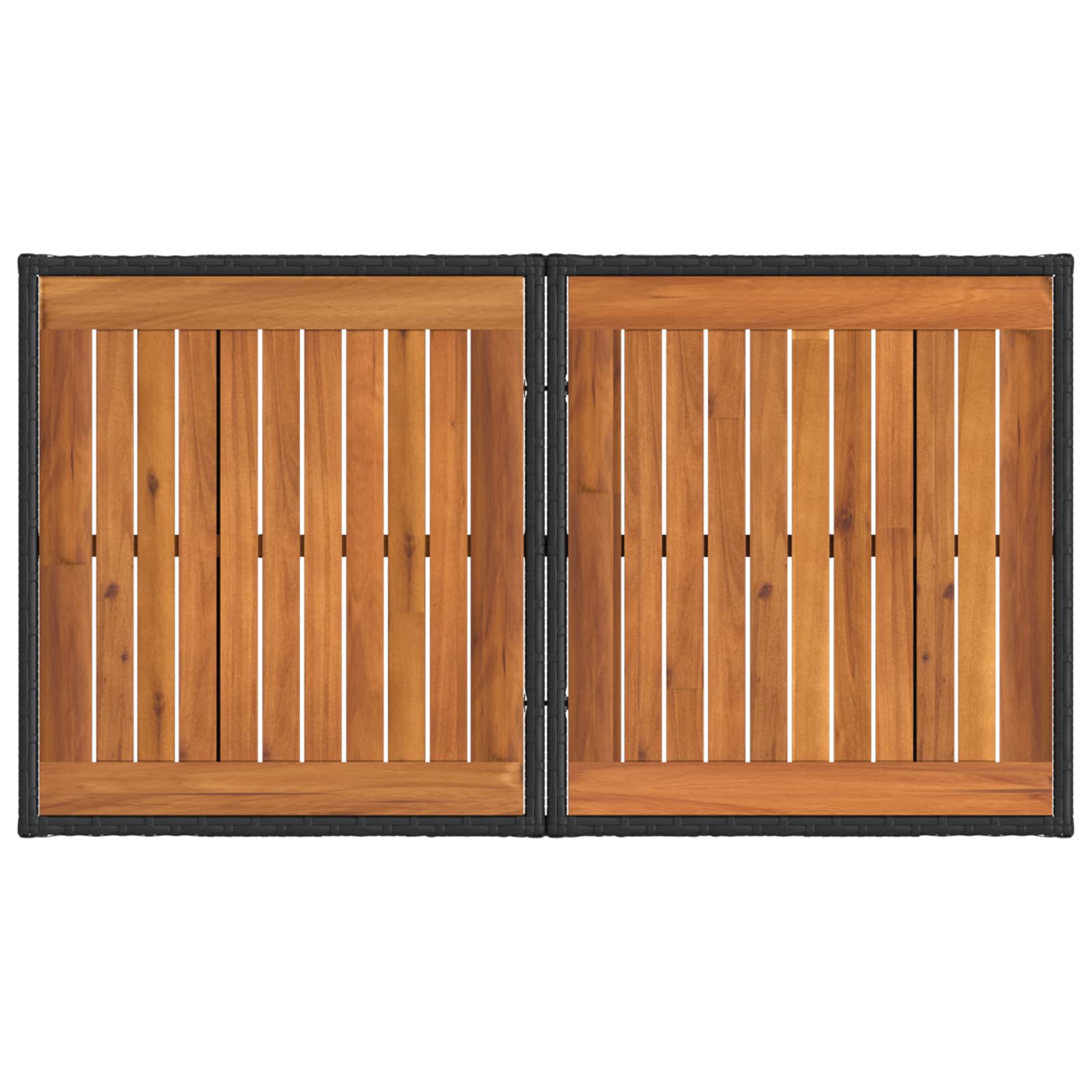 Gartentisch Schwarz und Natur 100 x 55 x 37 cm