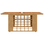 Gartentisch Natur 100 x 55 x 37 cm PE Rattan und Glas