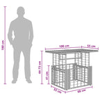 Gartentisch Natur 100 x 55 x 37 cm PE Rattan und Glas