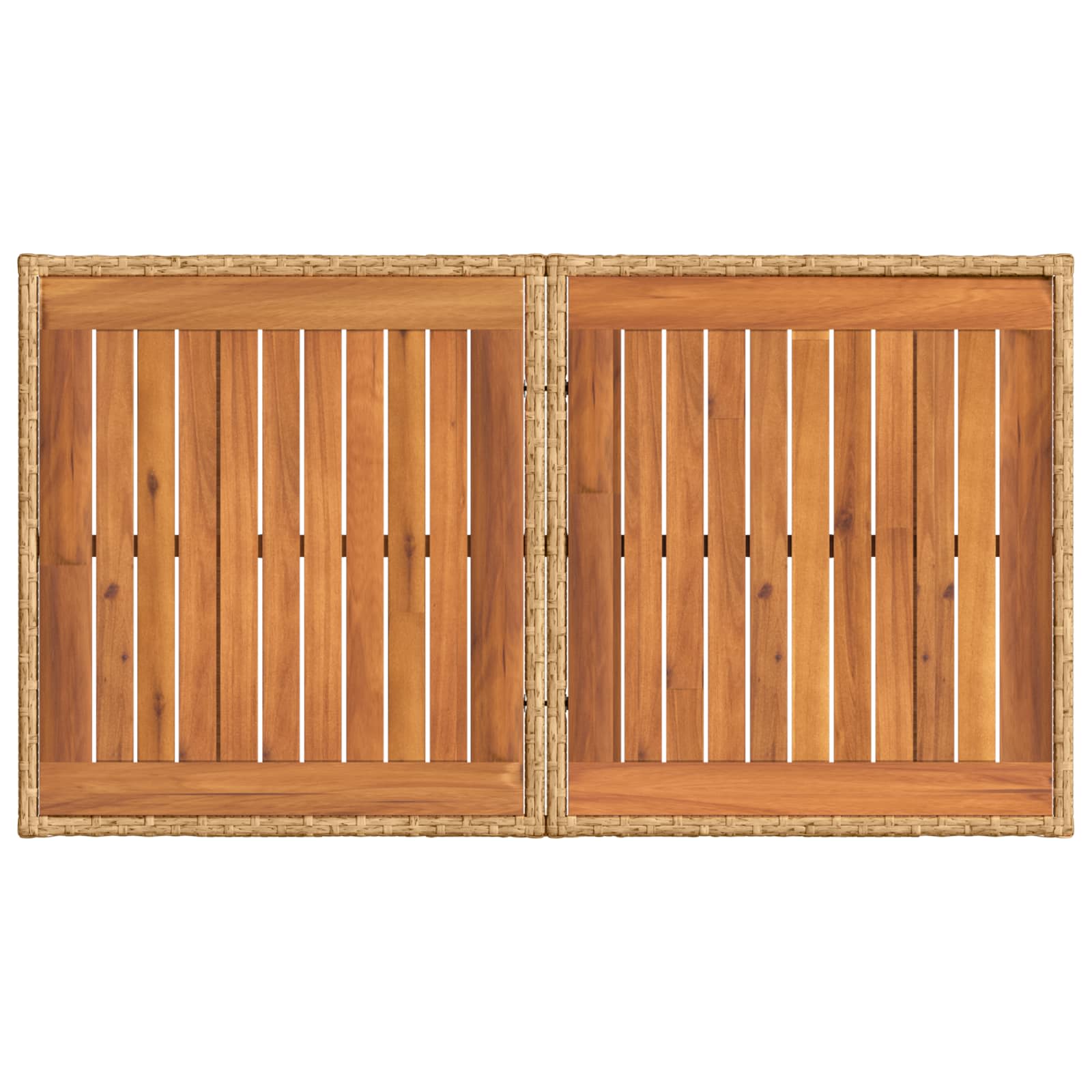 Gartentisch Natur 100 x 55 x 37 cm PE Rattan und Glas