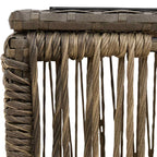 Gartentisch Grau und Schwarz 55 x 55 x 37 cm PE Rattan und Glas