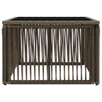Gartentisch Grau und Schwarz 55 x 55 x 37 cm PE Rattan und Glas