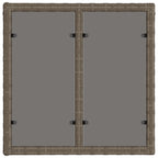 Gartentisch Grau und Schwarz 55 x 55 x 37 cm PE Rattan und Glas