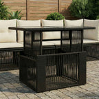 Gartentisch Schwarz 100 x 55 x 37 cm PE Rattan und Glas